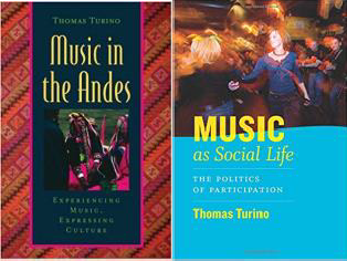 The covers of two books by Thomas Turina, Music in the Andes and Music as Social Life