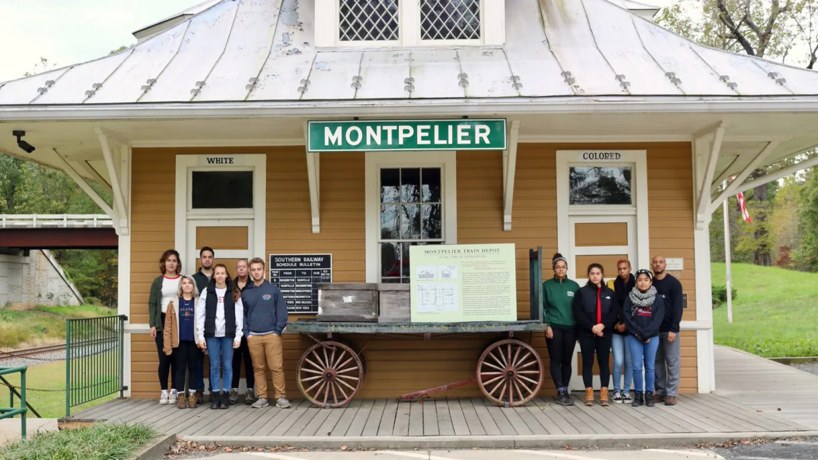 Montpelier field school students and professor