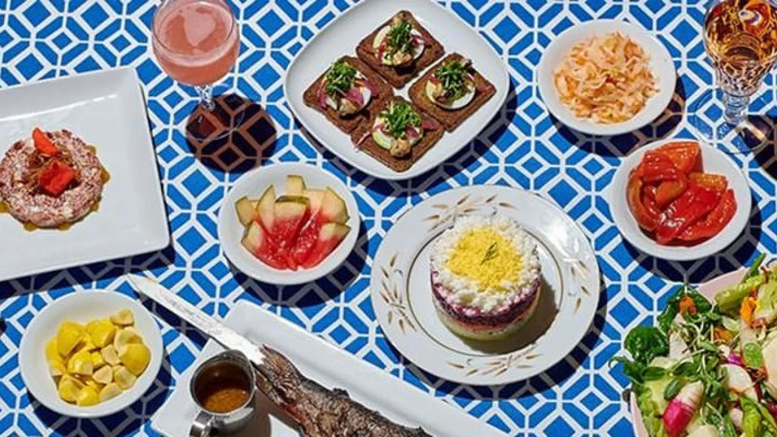 Russian Food on Table