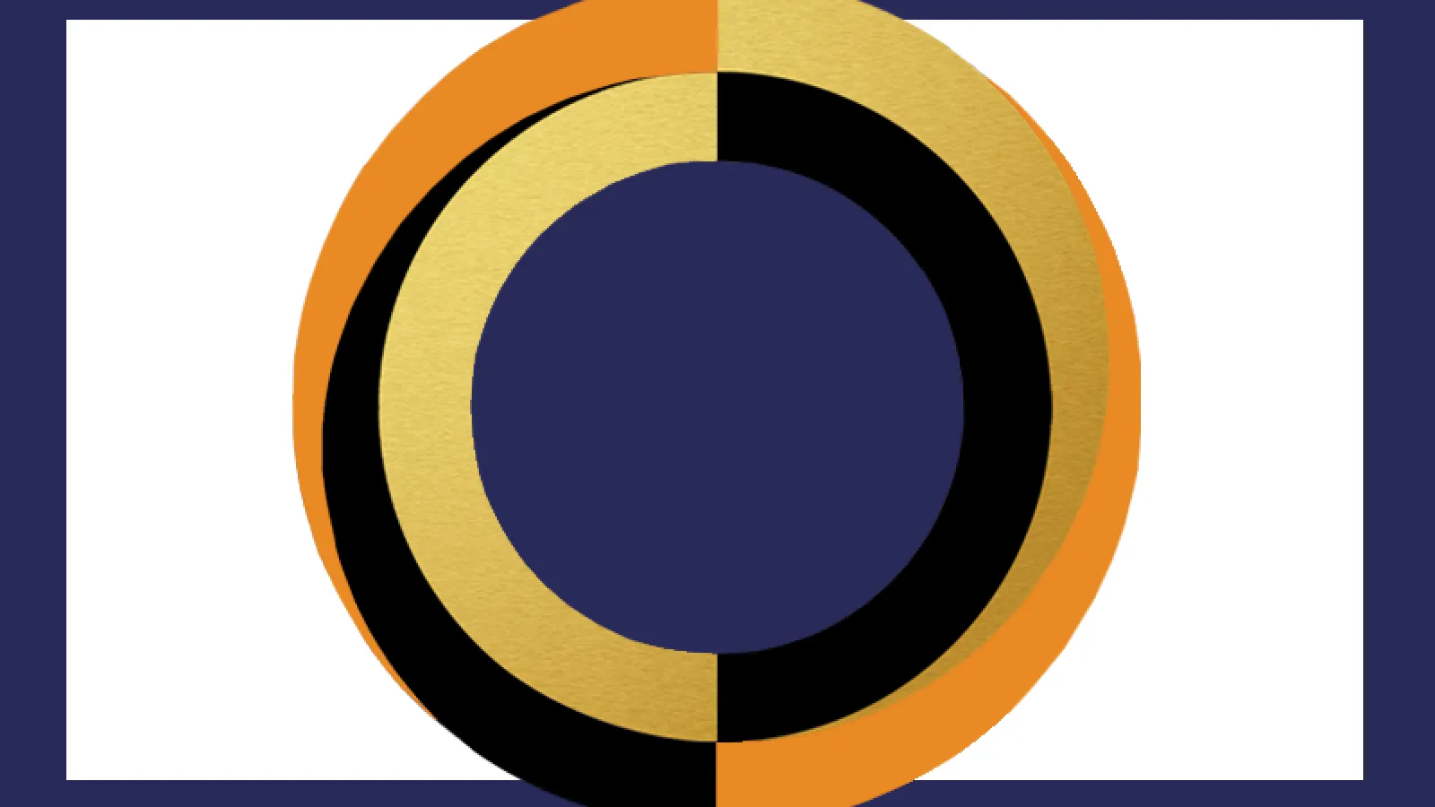 Circular illustration with rectangular border