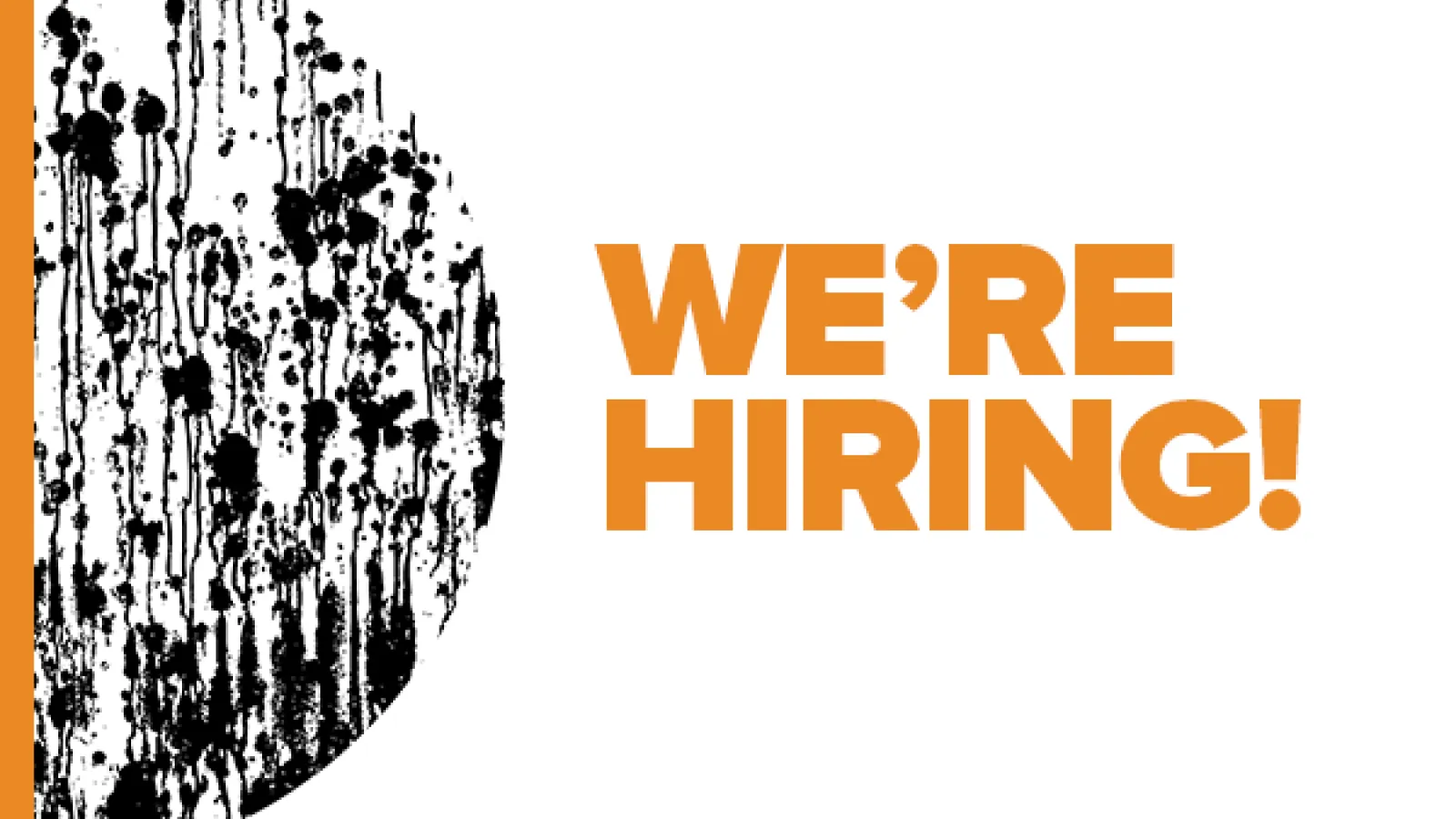Illustration with text: We're Hiring!