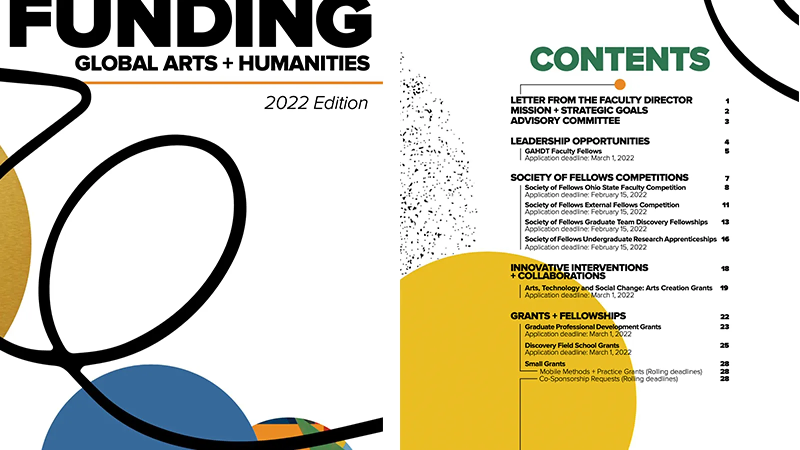 Funding Brochure cover and contents pages