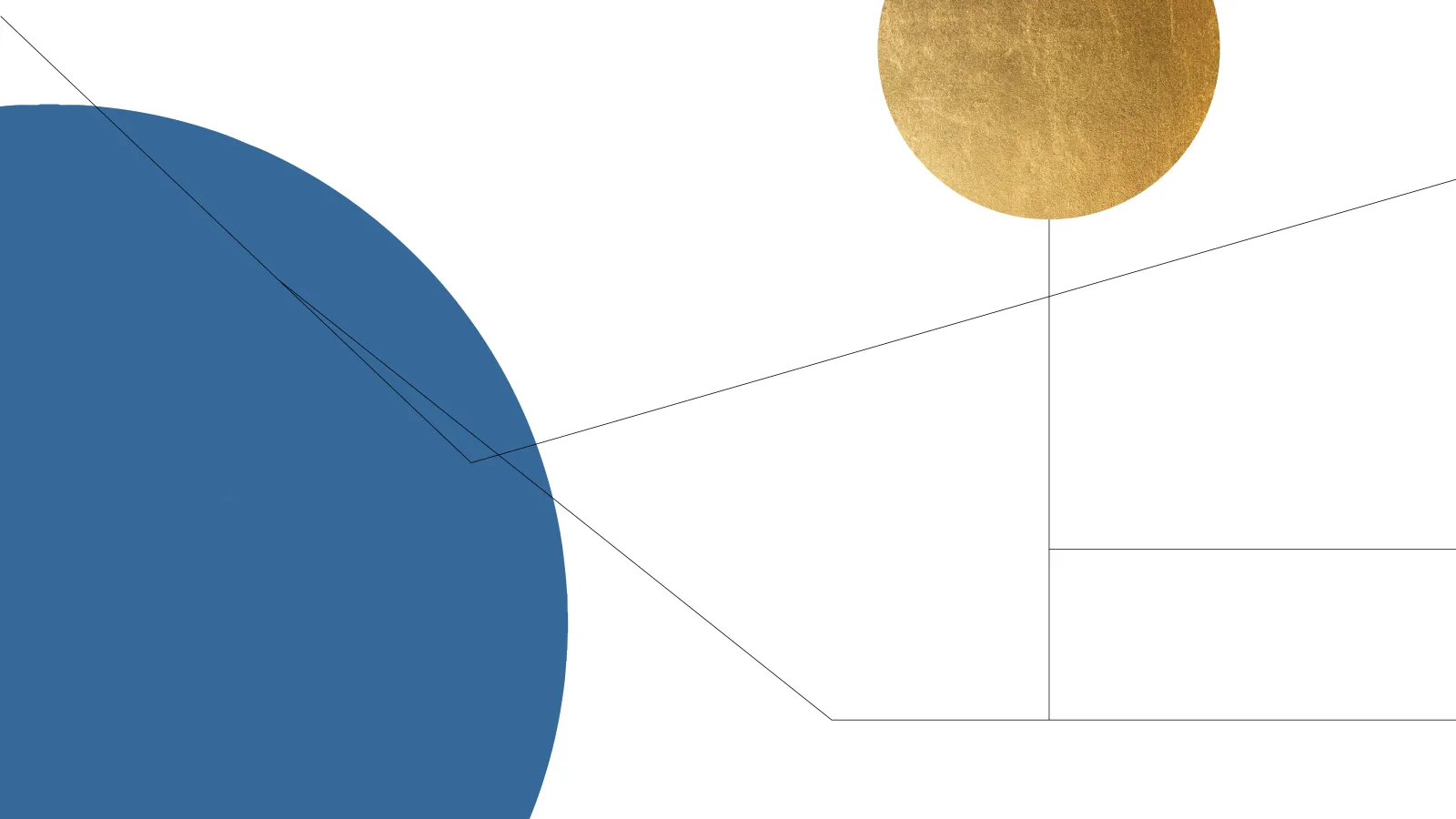 Abstract composition with circles and geometric linework