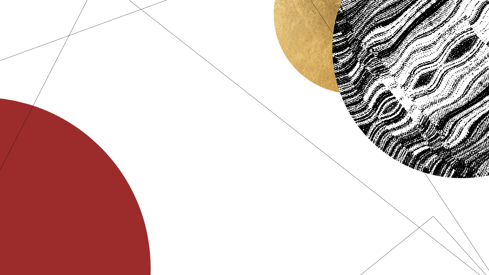 Abstract illustration with geometric globes and linework