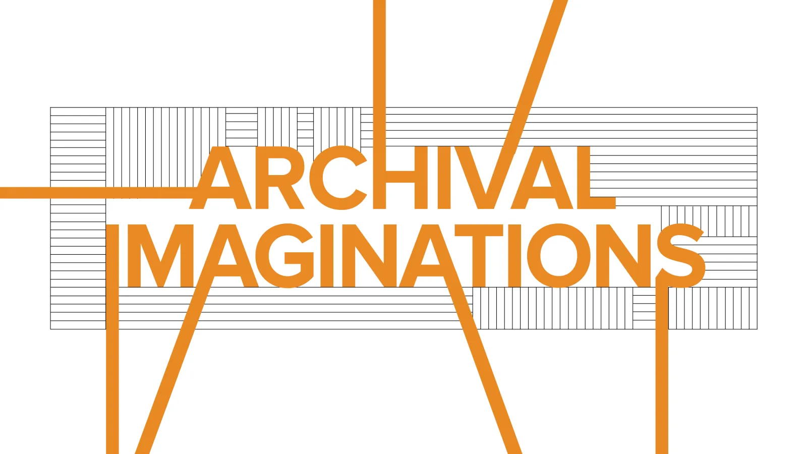 Geometric graphic that reads "Archival Imaginations"