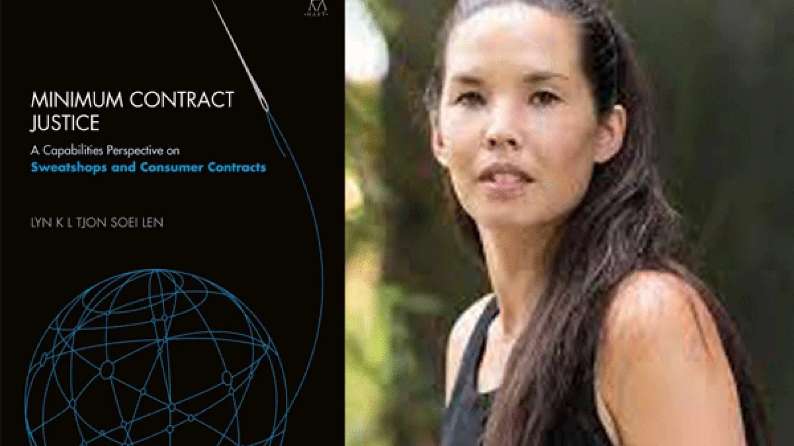 Left: Cover image of book, Right: Photograph of author