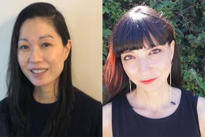 Side by side photos of two women