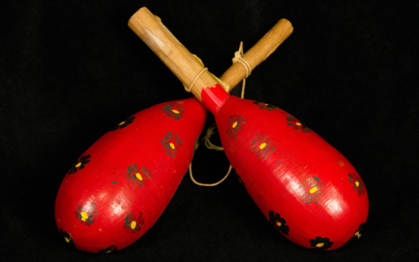 Two red maracas