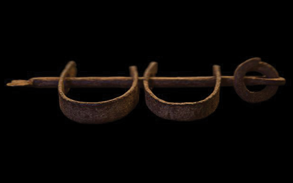 Photograph of iron slave shackles