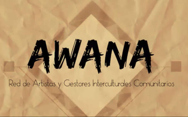 Crinkled brown backdrop with text "AWANA"