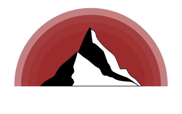 Illustration of glacier with red halo 