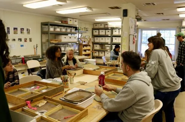 Students in history lab
