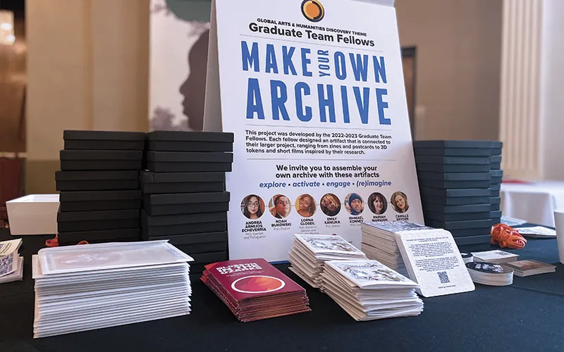 Display of various brochures