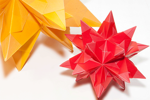 Folded paper stars