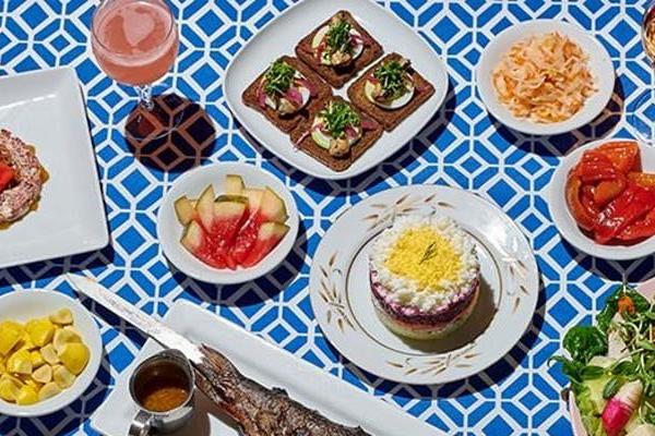 Russian Food on Table