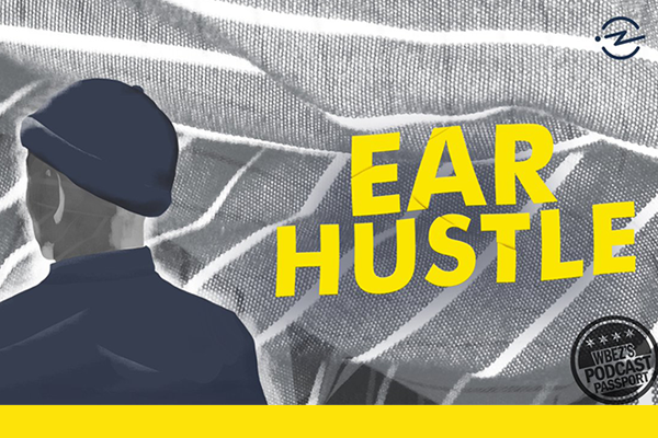 Illustration with text "Ear Hustle"