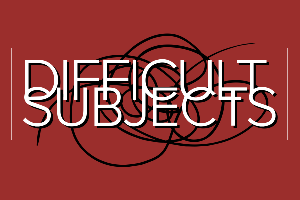 Red background with black squiggle