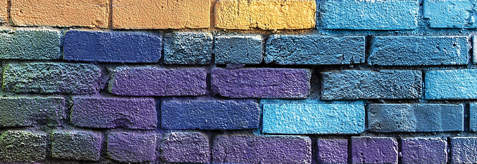 Photograph of painted bricks